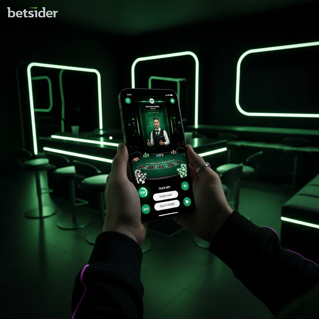 Multi-camera broadcast angle of a live dealer baccarat table displayed on a tablet.