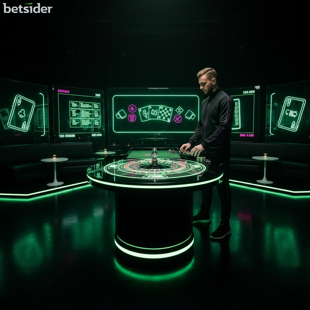 Virtual blackjack layout with dealt cards and chip denominations.